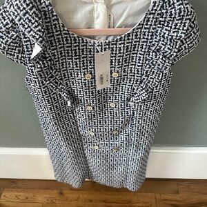 Janie and Jack Black and White Tweed Dress